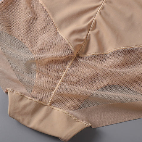 Thin ice silk mesh breathable high waist belly pants body sculpting hip lifting body underwear m5010697