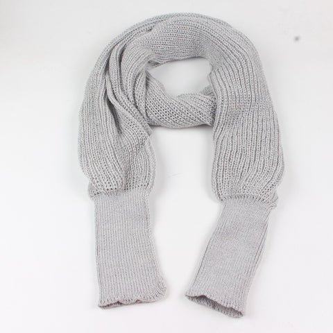 Koreanische Version des Wollschals mit verlängertem Halsausschnitt und Riemenärmeln, Strickschal m5010549 