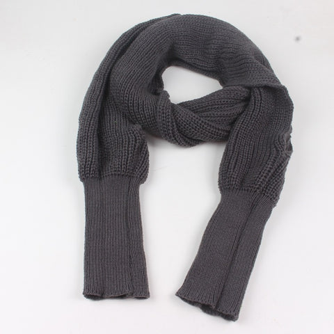 Koreanische Version des Wollschals mit verlängertem Halsausschnitt und Riemenärmeln, Strickschal m5010549 