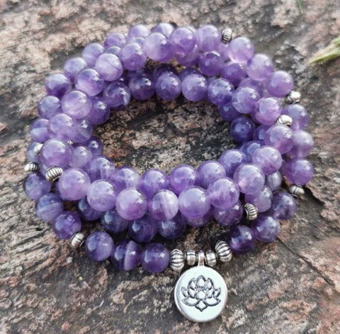 108 powder crystal bracelets, necklace lotus pendant bracelet Buddha bead necklace m3331299