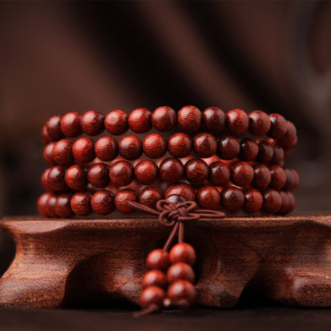 High-density old material lobular red sandalwood bracelet 108 high-oil smooth-grain Zambia blood sandalwood Buddha beads m3331319