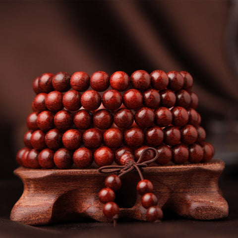 High-density old material lobular red sandalwood bracelet 108 high-oil smooth-grain Zambia blood sandalwood Buddha beads m3331319