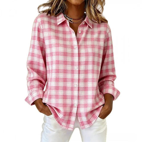 3D digital flower print pink fresh and sweet floral shirt versatile women's top m302217