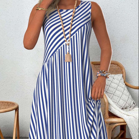 New striped casual loose dress m301225