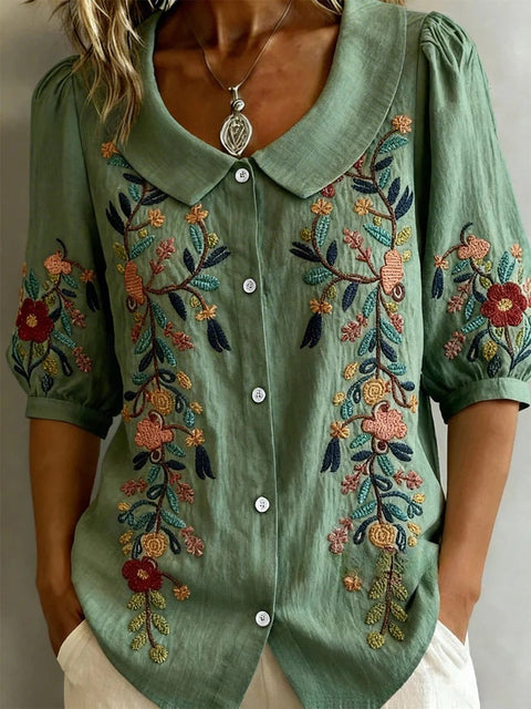 3D digital printing women's versatile flower spring and summer fashion shirt m302608