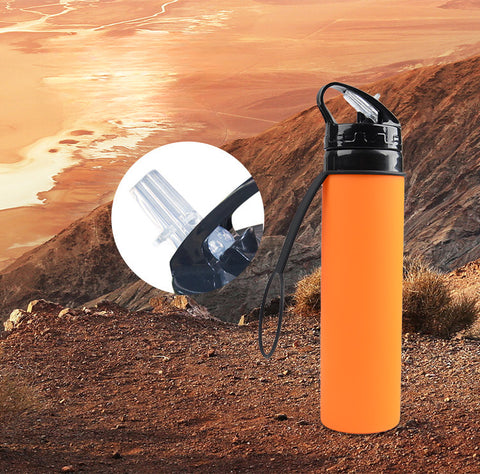 600ml Outdoor Cycling Water Cup Portable Foldable Silicone Water Bag Gift Sports Water Bottle M3330622