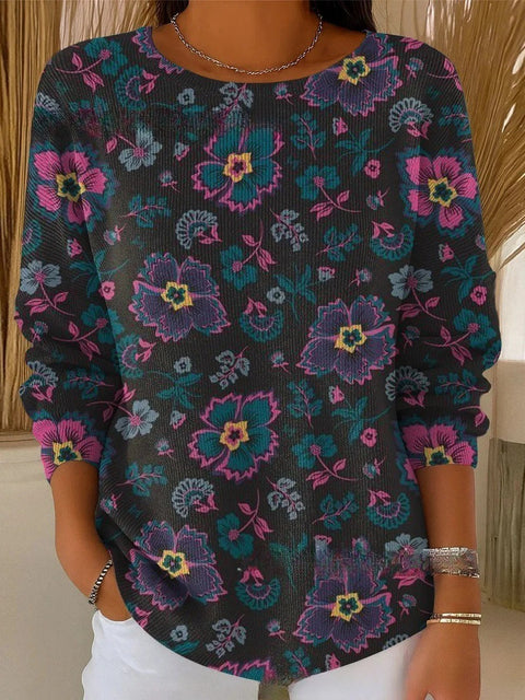 Crew Neck Casual Long Sleeve Top m302219
