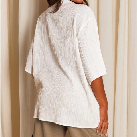 Loose Casual Button Cardigan Medium Sleeve Shirt m301489