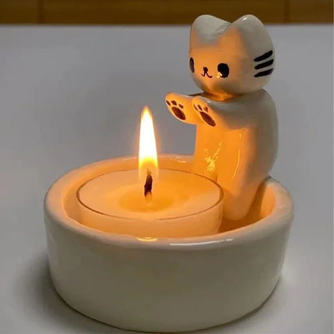 Bougeoir de chaton de dessin animé de luxe léger, décoration chauffante m3331017 