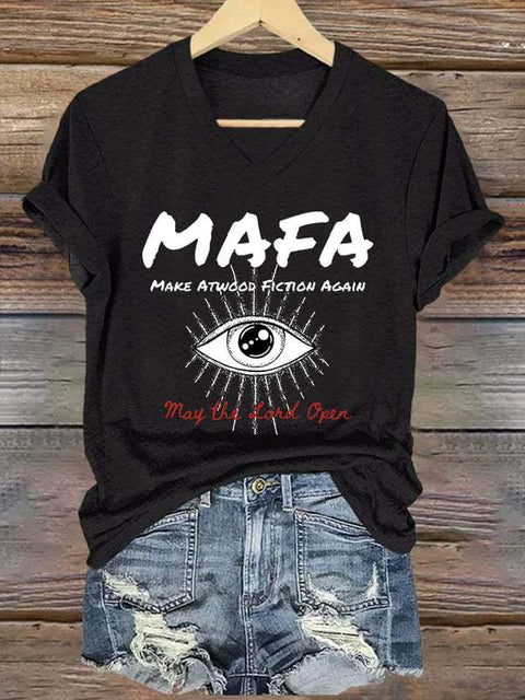 3D digital printing letter series women's V-neck short-sleeved T-shirt m301557