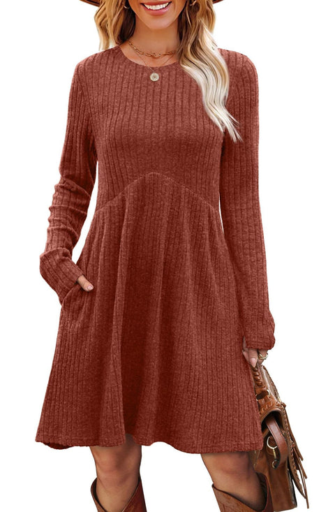 Autumn and winter Bohemian irregular polished knee solid color dress women's umbrella skirt m302112