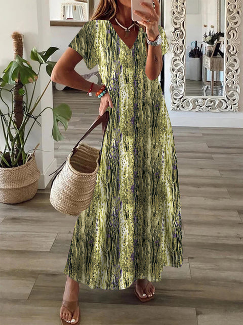 Robe trapèze à imprimé bohème m300011