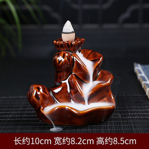 Encens à reflux bois de santal bois d'agar vue fumée aromathérapie m3331268 