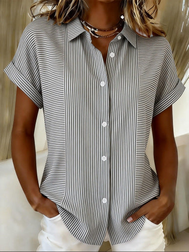 Short Sleeve Top Button Shirt Women's Shirt Women's Shirt m302368