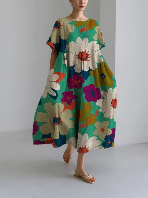 3D imitation cotton pull frame craft women's pendulum dress m301038
