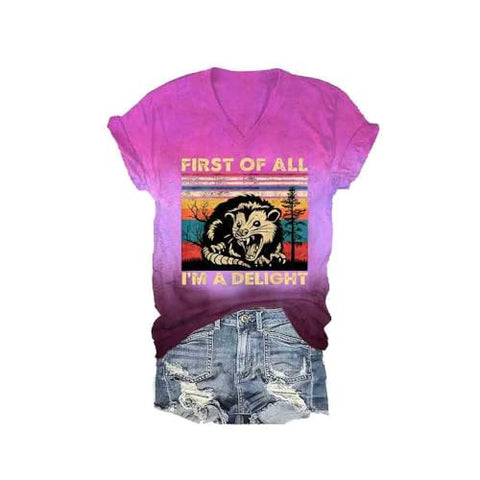 3D digital printing letter series women's V-neck short-sleeved T-shirt m301557