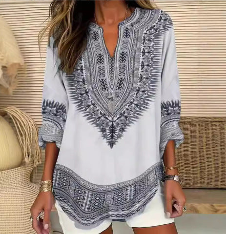 T-shirt ample à col ras du cou pour femme, imprimé floral 3D, mode féminine, m301357 