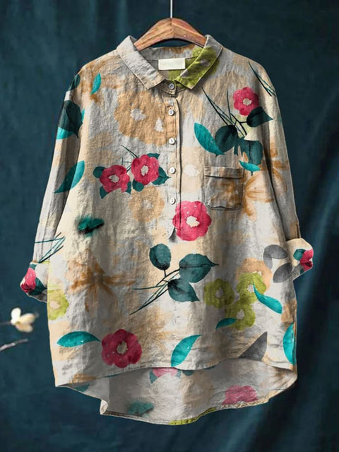 Loose printing crew neck casual large size women's T-shirt m301279