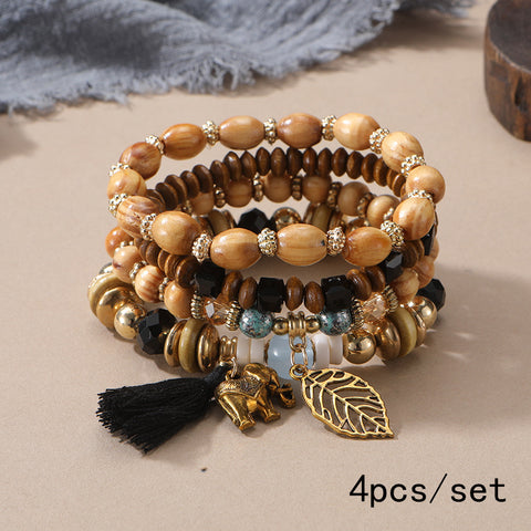 New Bohemian Bracelet Creative Tassel Multi-layer Beaded Bracelet m3331286