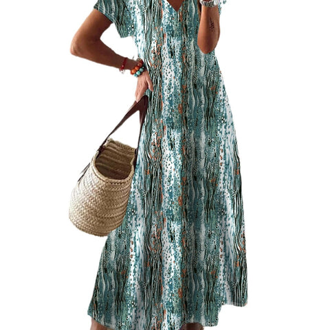 Robe trapèze à imprimé bohème m300011