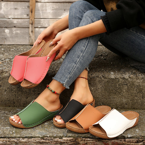 Foreign trade slope heel slippers women's thick sole sandals m3331162