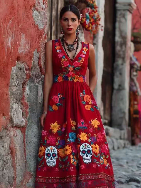 Women's trendy brand loose floral element casual dress m302069