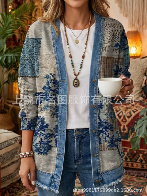 3d digital printing loose hooded sweatshirt cardigan outwear ff303279