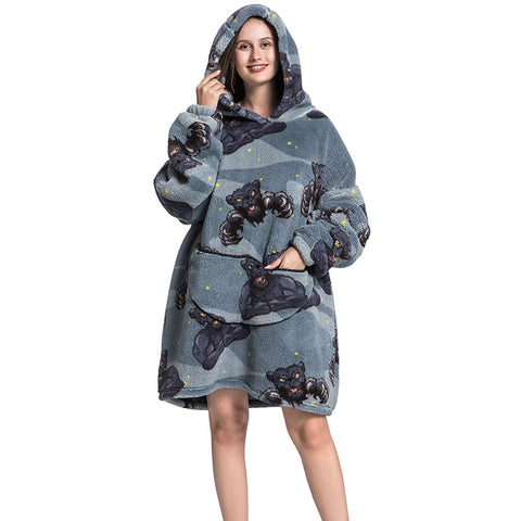 Family pajamas new cold clothes hooded sweater children's wearable blanket m302149