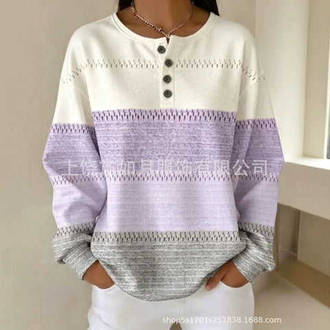 D digital printing 4-button women's sweatshirt ff303280