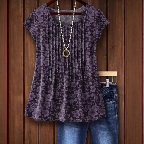 Spring explosion crew neck floral 3D printing short sleeve m301539