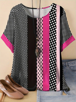 printing round neck casual large size pullover women's clothing m301291