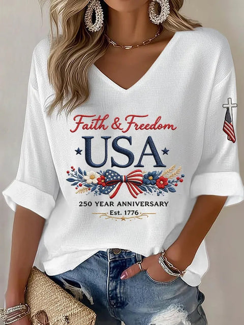 Summer V-neck short-sleeved top 3D digital printing women's casual short-sleeved m302655