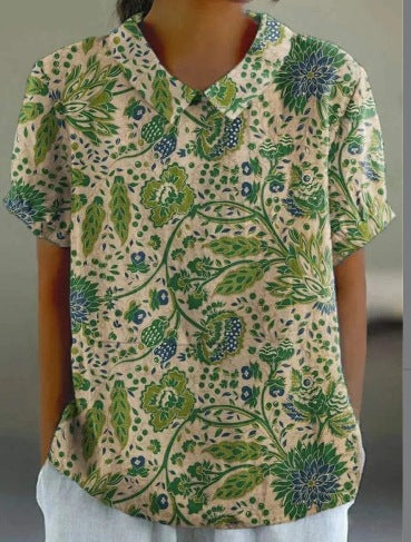 Summer wind short-sleeved printed pullover m301619