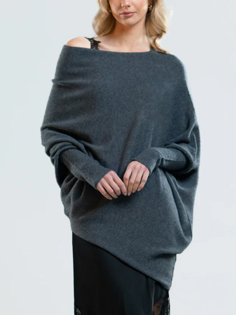 Crew neck long sleeve comfortable temperament knitted pleated jumper m302318
