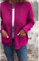 Autumn and winter women's clothing new casual fashion solid color pocket cardigan jacket women's clothing m301668