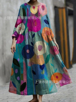 Printed Casual Loose Dress Women FF303188