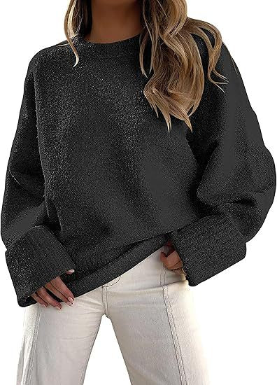 Women's sweater women's autumn and winter round neck pullover loose plush thick m301609