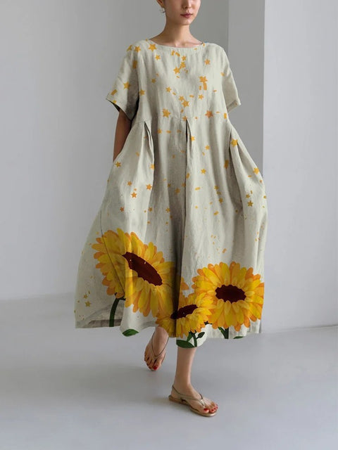 3D imitation cotton pull frame craft women's pendulum dress m301038
