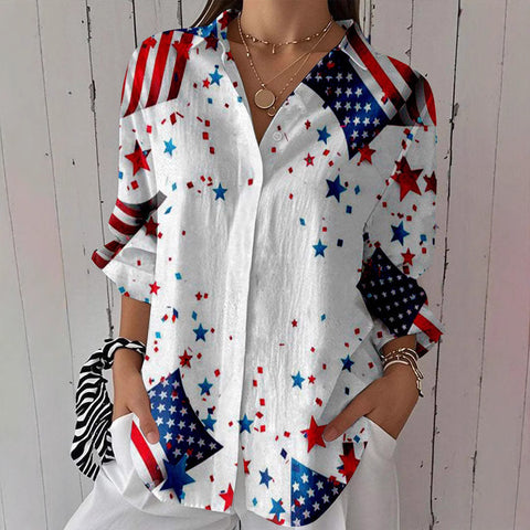 Spring and Autumn Independence Day national flag printed shirt new explosion m301630