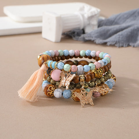 New Bohemian Bracelet Creative Tassel Multi-layer Beaded Bracelet m3331286