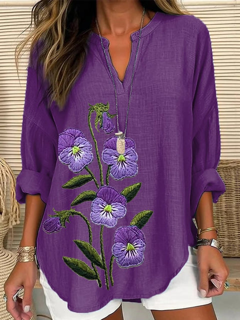 T-shirt ample à col ras du cou pour femme, imprimé floral 3D, mode féminine, m301357 
