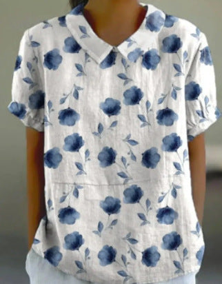 Summer wind short-sleeved printed pullover m301619