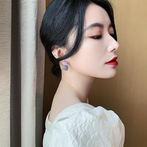 Purple earrings purple square earrings m3330766