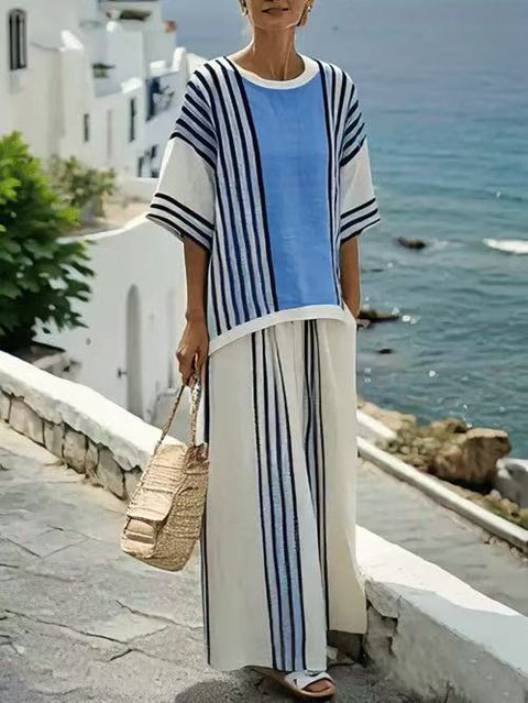 Ramie Bamboo Fiber Top Women's Summer Loose Casual Versatile V-Neck Feifei Sleeve Shirt m301525