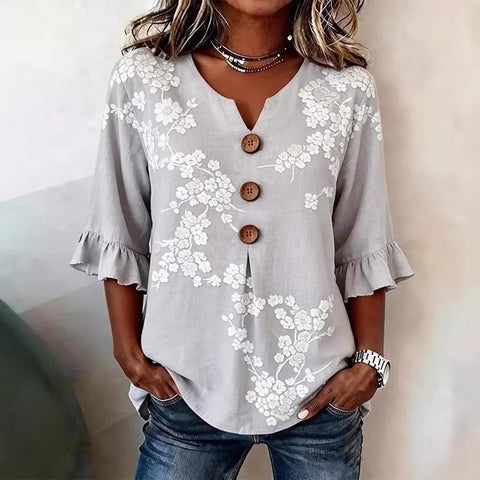 Digital printing sweet and cute T-shirt lace sleeve m302842