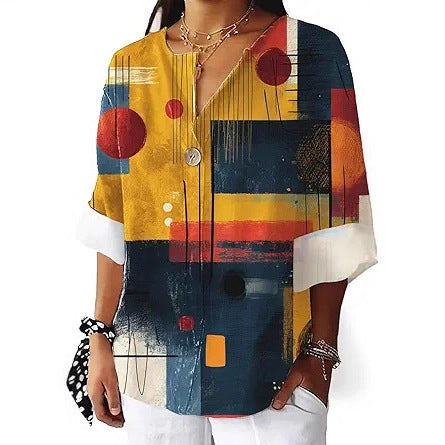 Fashion Women's Coconut Button Long Sleeve Shirt m302752