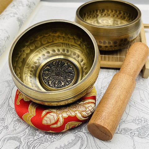 Nepalese handmade copper chime vajra pestle Buddha sound bowl meditation bowl m3331263