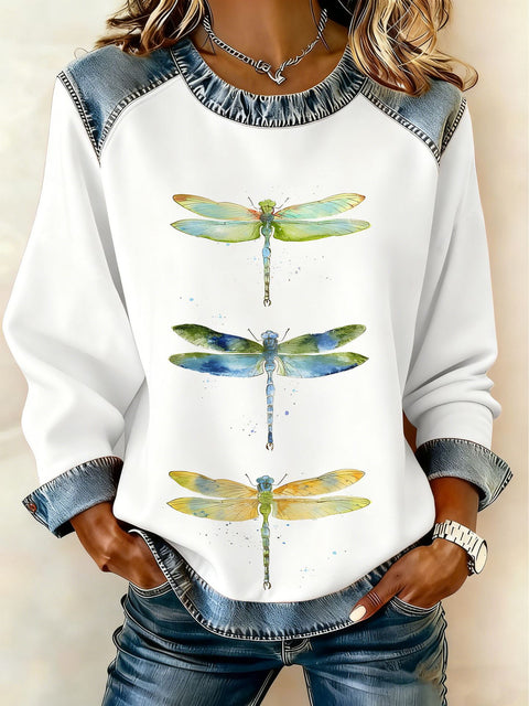 Women's printed women's crew neck sweater m302298