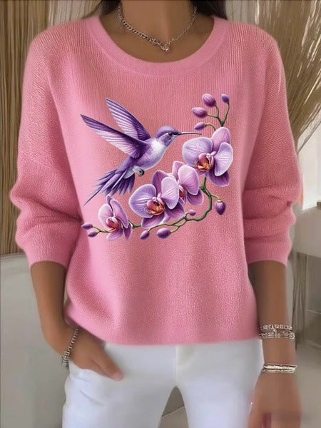 Knitted Women's Christmas Crew Neck Long Sleeve Pullover Women's m302124