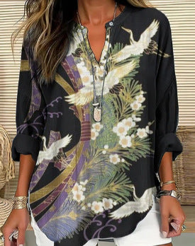 T-shirt ample à col ras du cou pour femme, imprimé floral 3D, mode féminine, m301357 
